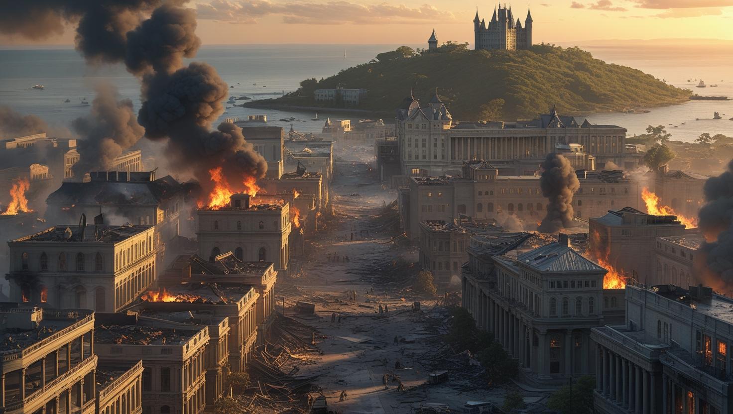 Nullti City, the capital of the state of Nuepia, affected during the Three Lardish War