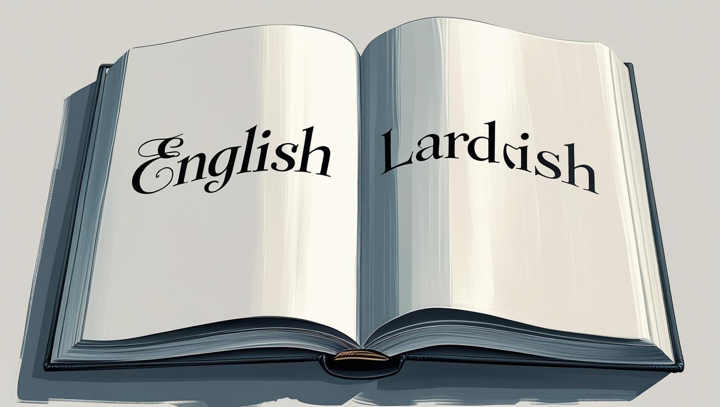 Book showing both Lardish and English, representing the national languages of the Lardish Republic.