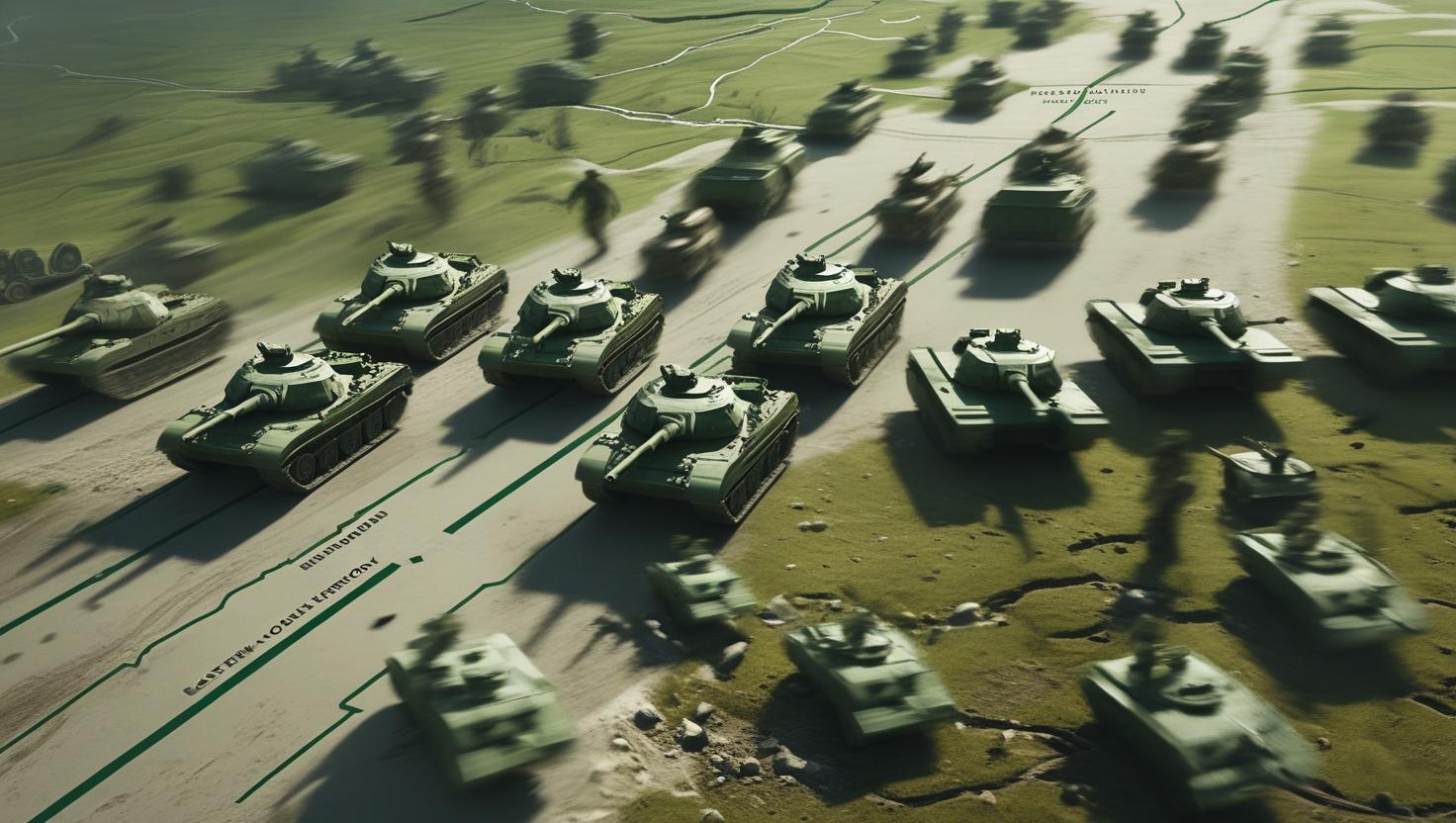 A photo depicting the Sovereign forces crossing the border.